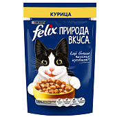 Влажный корм FELIX Природа Вкуса Курица 75г Влажный корм FELIX Природа Вкуса Курица 75г