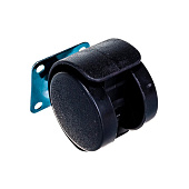  Колесная опора мебел. D40мм-40кг, поворот., без торм., площадка, черный пластик - накл. Tech-Krep 