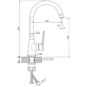  Смеситель для кухни Lagos Black R-излив LG519B Esko 