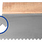  Шпатель зубчатый для клея 250мм, зуб S4 10x5мм, деревянная ручка, нержавеющая сталь 