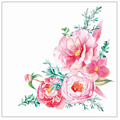  Салфетки бумажные Лилия Цветочная композиция 2-х сл 33х33 20шт Арт.4153 