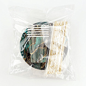  Набор бумажной посуды "Мрамор", на 6 персон, 6 стаканов, 6 тарелок, трубочки   10797813 