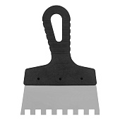 Шпатель зубчатый 150мм, зуб 10х10мм, пластмассовая ручка, нержавеющая сталь Шпатель зубчатый 150мм, зуб 10х10мм, пластмассовая ручка, нержавеющая сталь