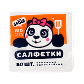 Салфетки бумажные РANDA SMILE, Неженка, однослойные 50 шт 437-167