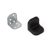  Уголок крепежный с накладкой большой, черный 
