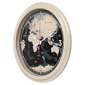 Часы настенные круглые d=48 см, корпус хаки "Карта мира", Рубин, 4840-007