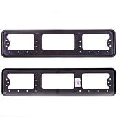  Рамка для номера пластм под болт черная без надписи 1шт 