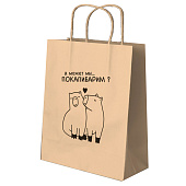 Пакет подарочный iLikeGift «А может мы…ПОКАПИБАРИМ?» (24х10,5х32), крафт Пакет подарочный iLikeGift «А может мы…ПОКАПИБАРИМ?» (24х10,5х32), крафт