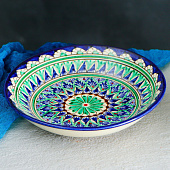 Тарелка Риштанская Керамика Узоры синяя 20 см 2870536 Тарелка Риштанская Керамика Узоры синяя 20 см 2870536