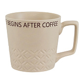 Кружка Жизнь начинается с кофе 460мл,белый, фарфор, 13641-1 Кружка Жизнь начинается с кофе 460мл,белый, фарфор, 13641-1
