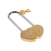 Замок навесной сувенирный сердечко Аллюр, латунь/золото Замок навесной сувенирный сердечко Аллюр, латунь/золото