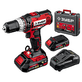 Дрель-шуруповерт аккумуляторная ЗУБР ДШЛ-185-22, 18В Li-ion, 40Нм, 2 АКБ (2Ач), кейс Дрель-шуруповерт аккумуляторная ЗУБР ДШЛ-185-22, 18В Li-ion, 40Нм, 2 АКБ (2Ач), кейс
