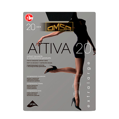  Колготки OMSA Attiva 20 Nero 6 XXL 