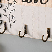 Настенные крючки декоративные «Love. Цветение», дерево, 20?14 см Настенные крючки декоративные «Love. Цветение», дерево, 20?14 см