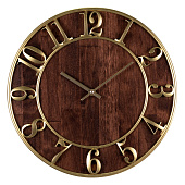  Часы настенные Рубин Классика, d=38, дерево, коричневый+золото, 3840-002 