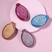  Расческа  складная овальная с зеркалом, пластик, 8,5х5,5 см 