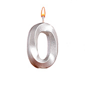 Свеча в торт "Грань", цифра "0", серебряный металлик, 7.8 см 5928494 Свеча в торт "Грань", цифра "0", серебряный металлик, 7.8 см 5928494