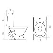 Унитаз-компакт Лада стандарт к/в с арматурой и сиденьем Sanita Унитаз-компакт Лада стандарт к/в с арматурой и сиденьем Sanita
