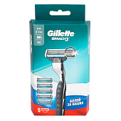 Станок для бритья GILLETTE MACH3 с 1 сменной кассетой+ Cменные кассеты для бритья 4шт
