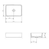 Раковина накладная Crea 50 Rectangular 64755 Cersanit