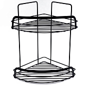  Полка угловая 2-ярусная черная 13068 