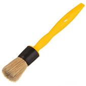  Кисть круглая Эксперт 30мм, натуральная щетина, желтая пластиковая ручка, АКОР 