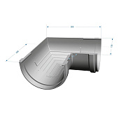  Угловой элемент 90° Docke PREMIUM, Графит Ral:7024 