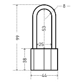  Замок навесной ВС 2-26-01 С (дл.дужка) d 8мм АЛЛЮР 