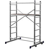 Вышка-тура 2х7 ступеней, алюминиевая, макс. нагрузка 150кг, макс. высота 3,2м Вышка-тура 2х7 ступеней, алюминиевая, макс. нагрузка 150кг, макс. высота 3,2м