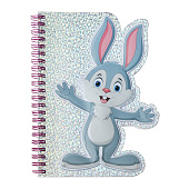  Блокнот фигурный 48 листов, А6 , линия, на гребне, Зверушки, микс, 9630210 