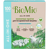 Мини-таблетки для посудомоечных машин BioMio BIO-TABS All-in-One с маслом Эвкалипта 100шт.х16гр Мини-таблетки для посудомоечных машин BioMio BIO-TABS All-in-One с маслом Эвкалипта 100шт.х16гр