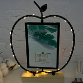  Фоторамка со светодиодами «Apple», black, металл (10х15 см) 