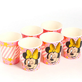 Стакан одноразовый бумажный с тиснением, 250 мл, Минни Маус Стакан одноразовый бумажный с тиснением, 250 мл, Минни Маус