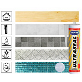 Герметик силиконовый KRASS Ultraseal санитарный Белый 260мл Герметик силиконовый KRASS Ultraseal санитарный Белый 260мл