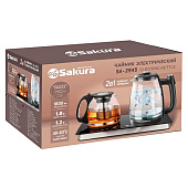 Электрочайник Sakura 2-в-1, 1,8 л, заварник 1,2л, SA-2945BK Электрочайник Sakura 2-в-1, 1,8 л, заварник 1,2л, SA-2945BK