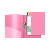 Папка пластиковая с прижимом А4 deVENTE Juicy, 450 мкм, карман на корешке, розовая, 3110702 Папка пластиковая с прижимом А4 deVENTE Juicy, 450 мкм, карман на корешке, розовая, 3110702