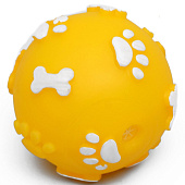  Мячик пищащий Лапки для собак, 5,5 см, жёлтый, 6244390 