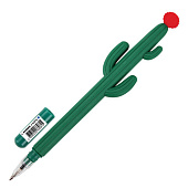  Ручка фигурная шариковая ЮНЛАНДИЯ "Кактус", мягкий силиконовый корпус, ассорти, СИНЯЯ, 0,7мм, 143774 