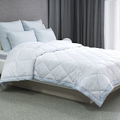 Одеяло 200х220 стеганое Home Holidays с окантовкой Белый с голубой полоской Одеяло 200х220 стеганое Home Holidays с окантовкой Белый с голубой полоской