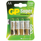  Батарейка AA Alkaline LR06, 4шт, GP Super 