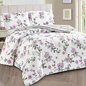 Комплект постельного белья с одеялом 2 спальный Cleo Notte Bianca сатин 22/016-NBO Комплект постельного белья с одеялом 2 спальный Cleo Notte Bianca сатин 22/016-NBO