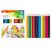  Карандаши цветные DELI Enovation, 24 цвета, трехгранные, пластиковые 