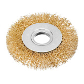 Щетка плоская для УШМ 100 мм,пос. 22.2 мм латун. витая пров.Matrix Щетка плоская для УШМ 100 мм,пос. 22.2 мм латун. витая пров.Matrix
