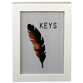  Ключница настенная «Пёрышко и зигзаг», дерево, 6 крючков 4768177 