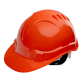 Каска защитная из ударопрочной пластмассы, оранжевая Россия Каска защитная из ударопрочной пластмассы, оранжевая Россия