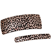  Заколка для волос Леопард, HYM104, черный+белый 