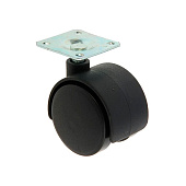  Колесная опора мебел. D40мм-40кг, поворот., без торм., площадка, черный пластик - накл. Tech-Krep 
