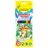  Карандаши цветные 24 шт. ВКФ "Волшебные сказки", FP-CP-1024 
