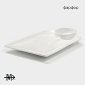 Блюдо Magistro «Ласта», фарфор, 25х16 см, белая 4177917 Блюдо Magistro «Ласта», фарфор, 25х16 см, белая 4177917