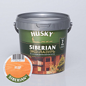  Защит. декор. покрытие HUSKY SIBERIAN ЭКО-ЛАЗУРЬ полуматовый кедр 0,9л 